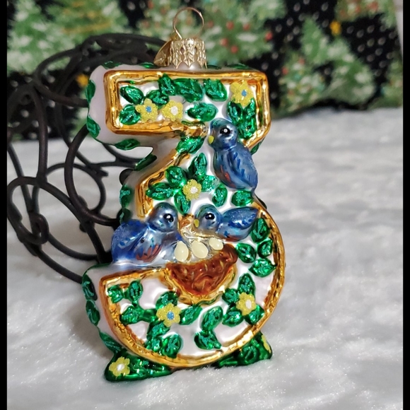 CHRISTOPHER RADKO Number 3 Christmas Holiday Seasonal ornament French Hens Birds - Picture 1 of 7